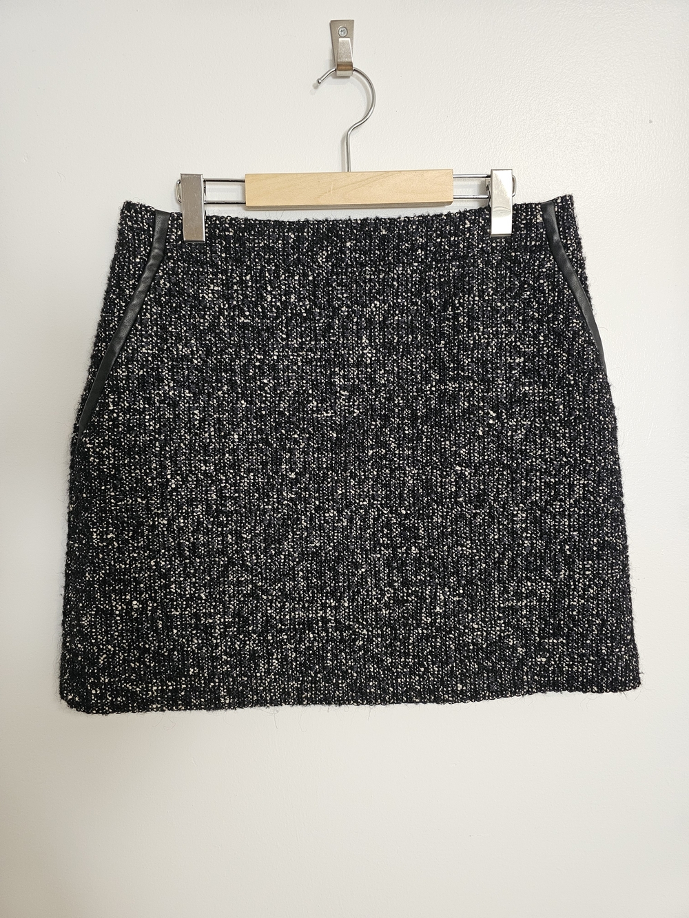 Karen Millen Tweed Mini Skirt Alpaca Wool Cotton Size 10